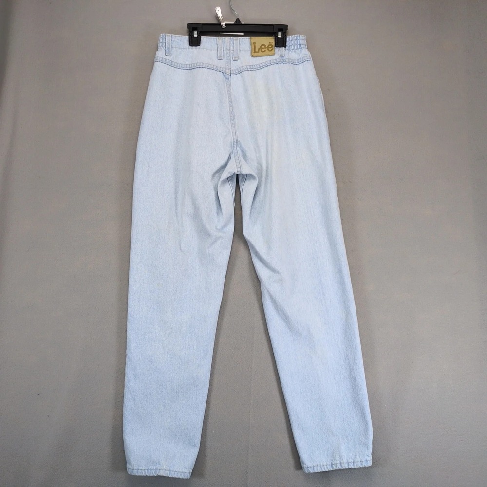 Vintage 80s Lee Light Blue Mom Jeans Womens 10 30x31 High Rise c1987 USA Elastic - Picture 2 of 10